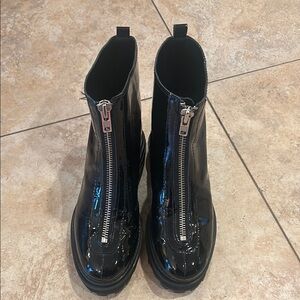 SCHUTZ Black Patent Leather Boots